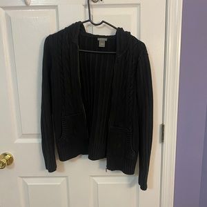 NWOT ann taylor knit zip up hooded sweater